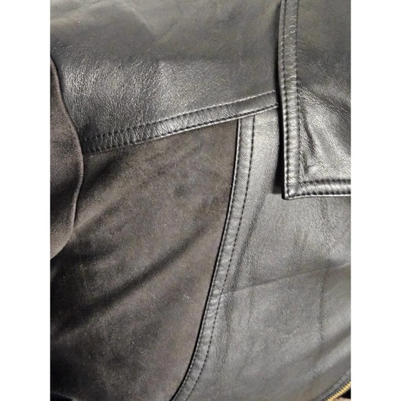 Express Two Toned Deep Brown and Black Medium Full Zip Blazer Jacket Polyester - Picture 8 of 10